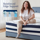 Queen Hybrid Mattress, Cooling Gel Memory Foam, Motion Isolation, Edge Support, for Back & Side Sleepers
